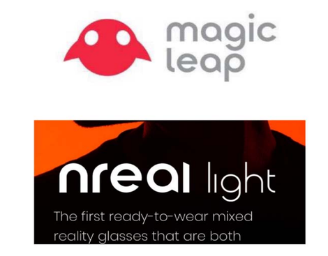 An image from the Magic Leap lawsuit against Chi Xu, which suggests Nreal’s logo is similar to Magic Leap